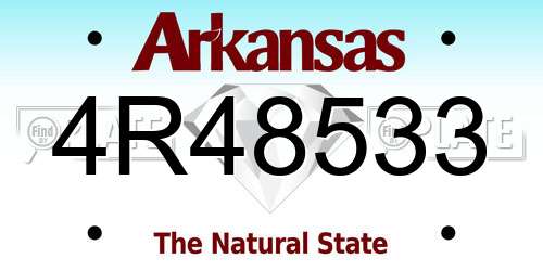 4R48533 Arkansas License Plate