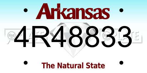 4R48833 Arkansas License Plate