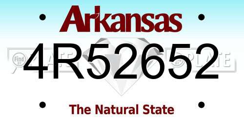 4R52652 Arkansas License Plate