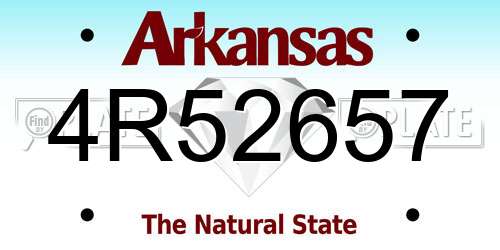 4R52657 Arkansas License Plate
