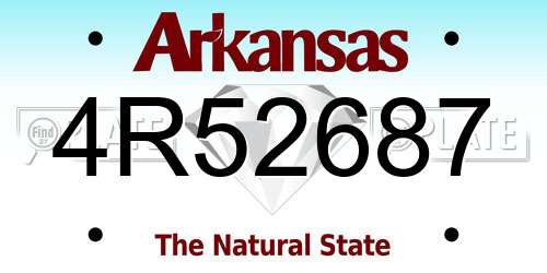 4R52687 Arkansas License Plate