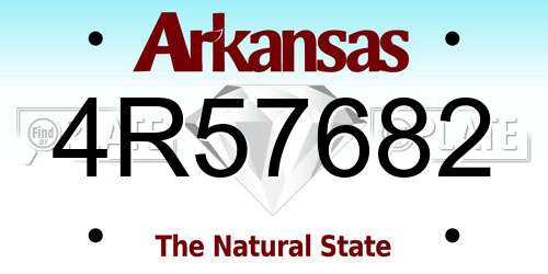 4R57682 Arkansas License Plate