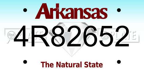 4R82652 Arkansas License Plate