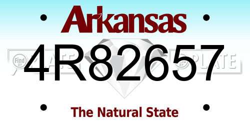 4R82657 Arkansas License Plate