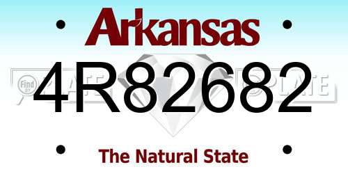 4R82682 Arkansas License Plate