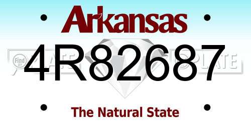 4R82687 Arkansas License Plate