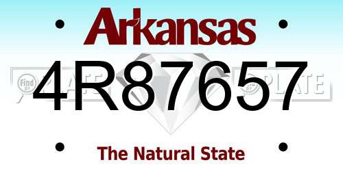 4R87657 Arkansas License Plate
