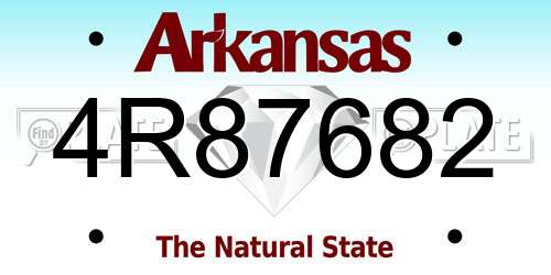 4R87682 Arkansas License Plate