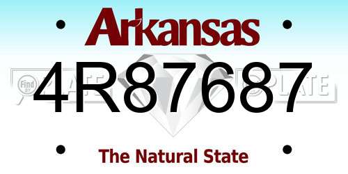 4R87687 Arkansas License Plate