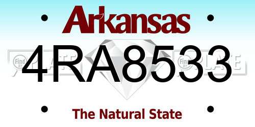 4RA8533 Arkansas License Plate