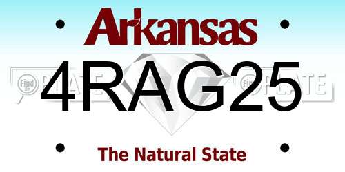 4RAG25 Arkansas License Plate