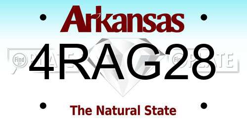 4RAG28 Arkansas License Plate