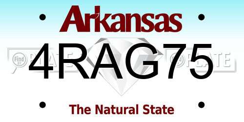 4RAG75 Arkansas License Plate