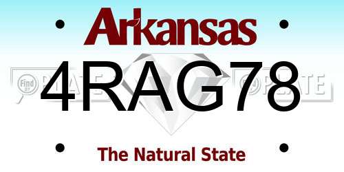 4RAG78 Arkansas License Plate