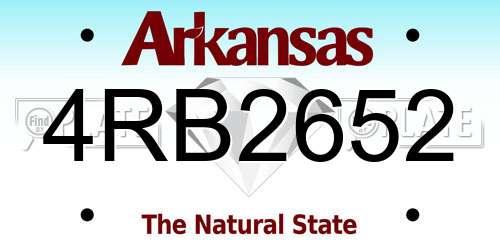 4RB2652 Arkansas License Plate