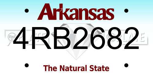 4RB2682 Arkansas License Plate