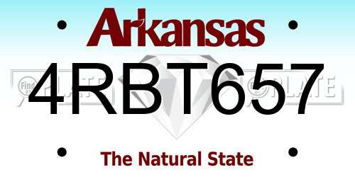 4RBT657 Arkansas License Plate