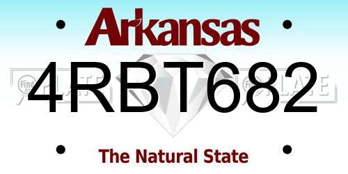 4RBT682 Arkansas License Plate