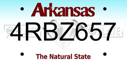 4RBZ657 Arkansas License Plate