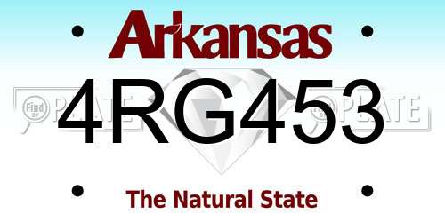 4RG453 Arkansas License Plate