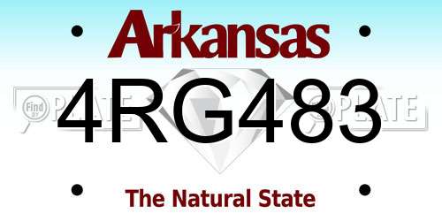 4RG483 Arkansas License Plate