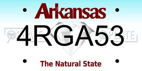 4RGA53 Arkansas License Plate