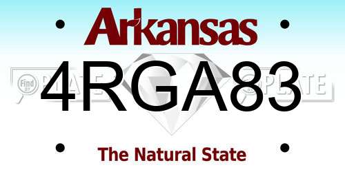 4RGA83 Arkansas License Plate
