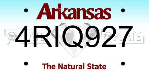 4RIQ927 Arkansas License Plate
