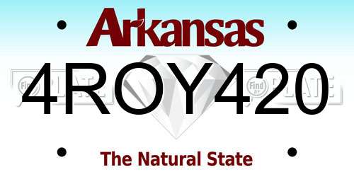 4ROY420 Arkansas License Plate