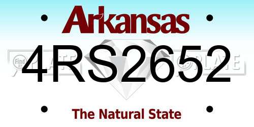 4RS2652 Arkansas License Plate