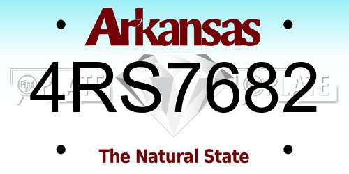 4RS7682 Arkansas License Plate