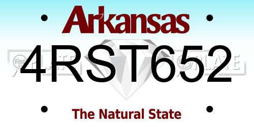 4RST652 Arkansas License Plate