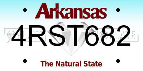 4RST682 Arkansas License Plate
