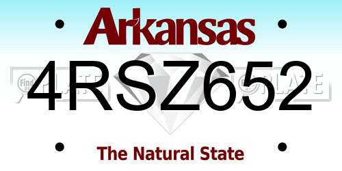 4RSZ652 Arkansas License Plate