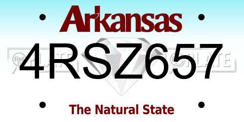 4RSZ657 Arkansas License Plate