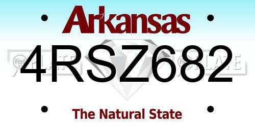4RSZ682 Arkansas License Plate