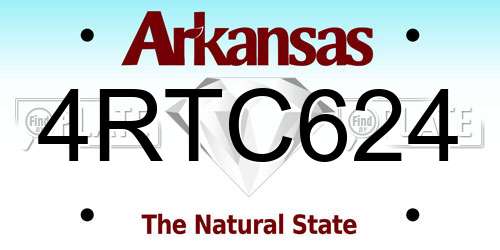 4RTC624 Arkansas License Plate