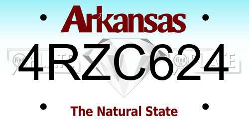 4RZC624 Arkansas License Plate
