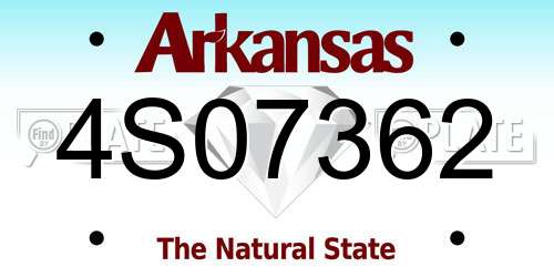 4S07362 Arkansas License Plate