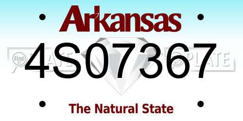 4S07367 Arkansas License Plate
