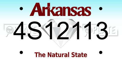 4S12113 Arkansas License Plate