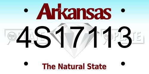 4S17113 Arkansas License Plate
