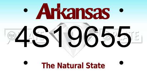 4S19655 Arkansas License Plate