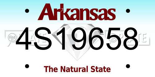4S19658 Arkansas License Plate