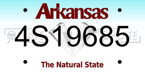 4S19685 Arkansas License Plate