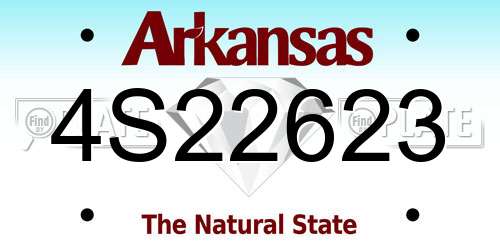 4S22623 Arkansas License Plate