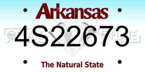 4S22673 Arkansas License Plate