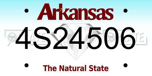 4S24506 Arkansas License Plate