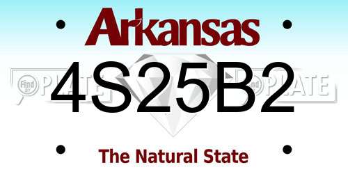 4S25B2 Arkansas License Plate