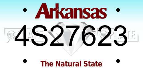4S27623 Arkansas License Plate